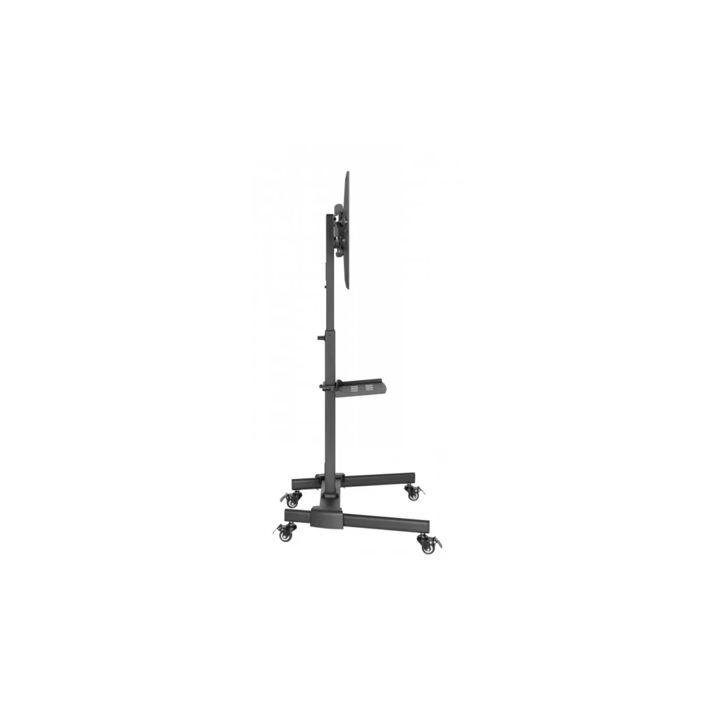 Fonestar STS-4244N soporte TV motorizado negro, vista frontal: columna central, bracket VESA, bandeja y base con ruedas - Ítem2