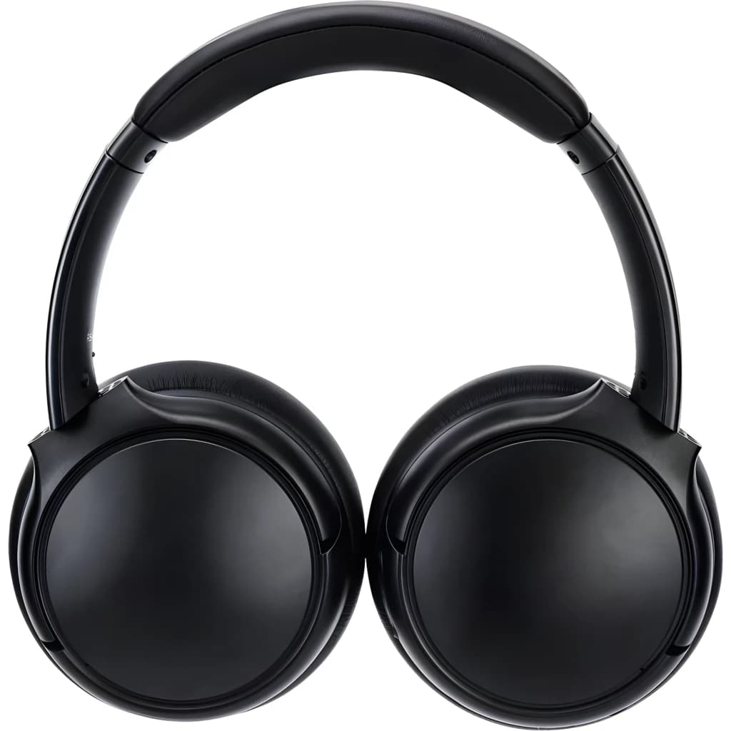 Panasonic Auriculares Bluetooth RB-M600BE-K Preto, vista frontal: almofadas over-ear grandes e arco acolchoado em preto
