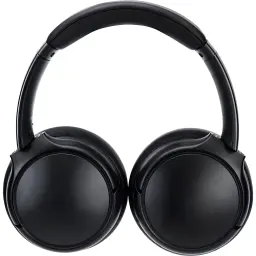 Panasonic Auriculares Bluetooth RB-M600BE-K Preto, vista frontal: almofadas over-ear grandes e arco acolchoado em preto