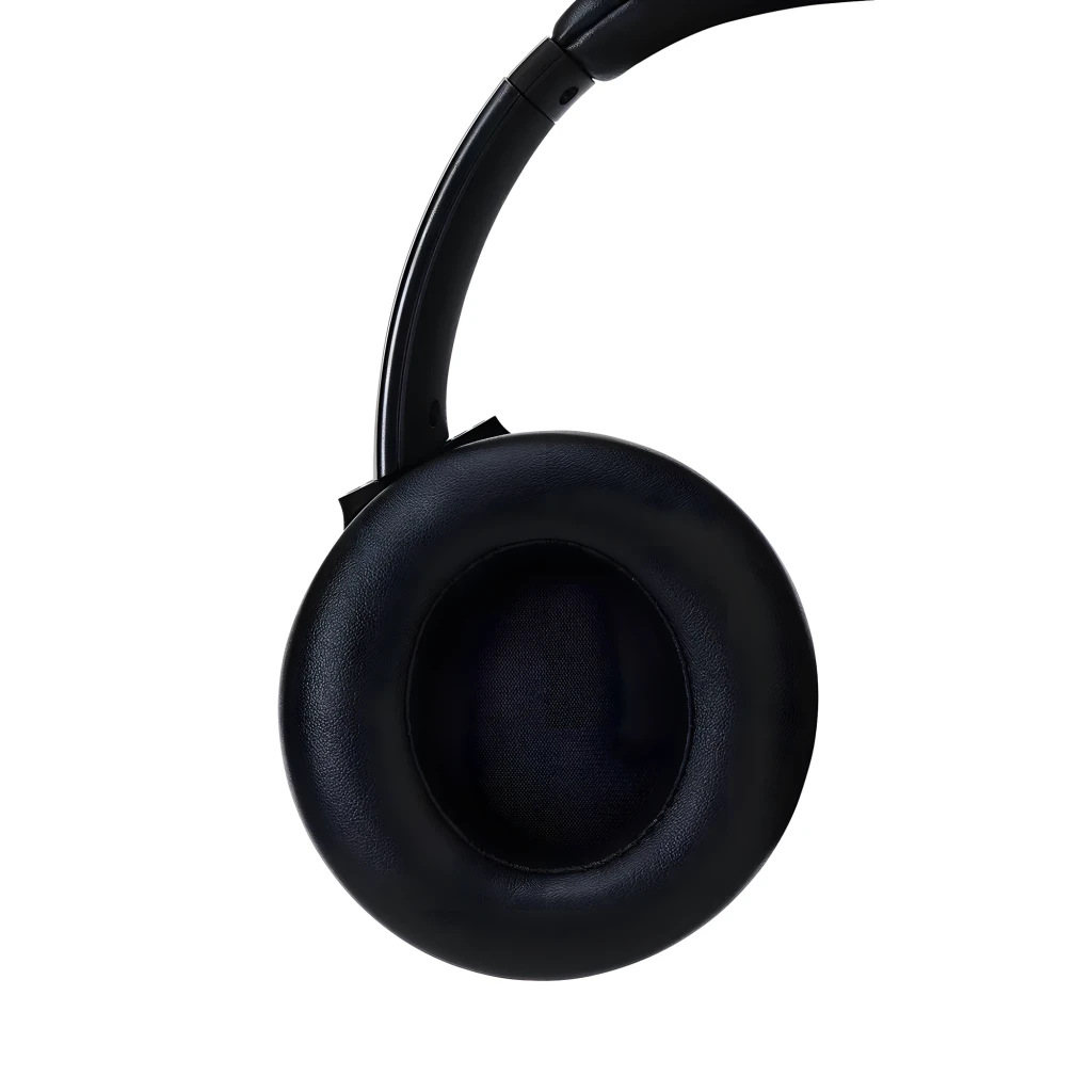 Panasonic RB-M600BE-K Negro, vista frontal: auriculares over-ear con almohadillas acolchadas y diadema sobre fondo oscuro - Ítem4