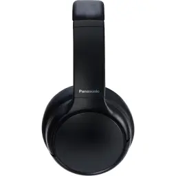 Panasonic RB-M600BE-K Preto, vista lateral: auricular over-ear com logo Panasonic na cápsula e arco acolchoado