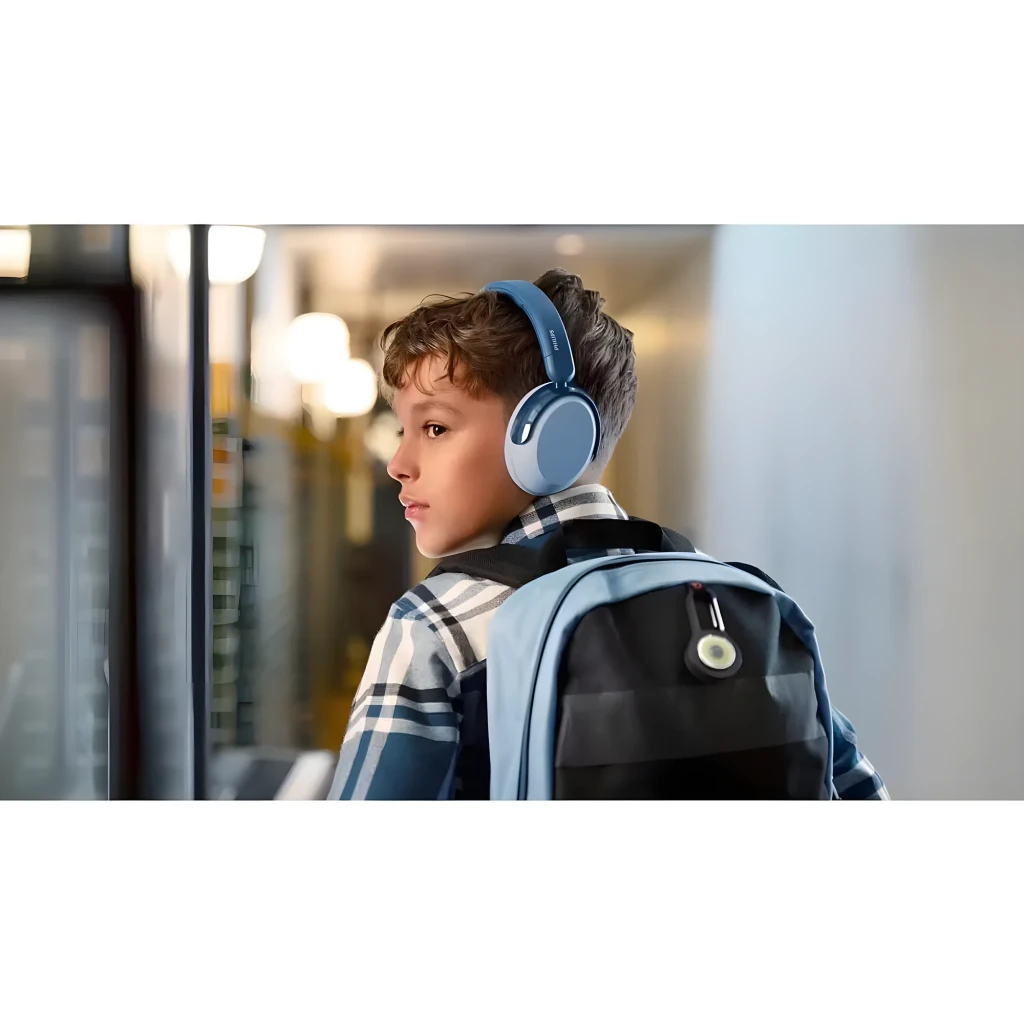 Philips Auriculares TAK5500RT Inalámbricos Bluetooth Azul, vista frontal en ángulo: diadema azul con logo Philips y - Ítem8