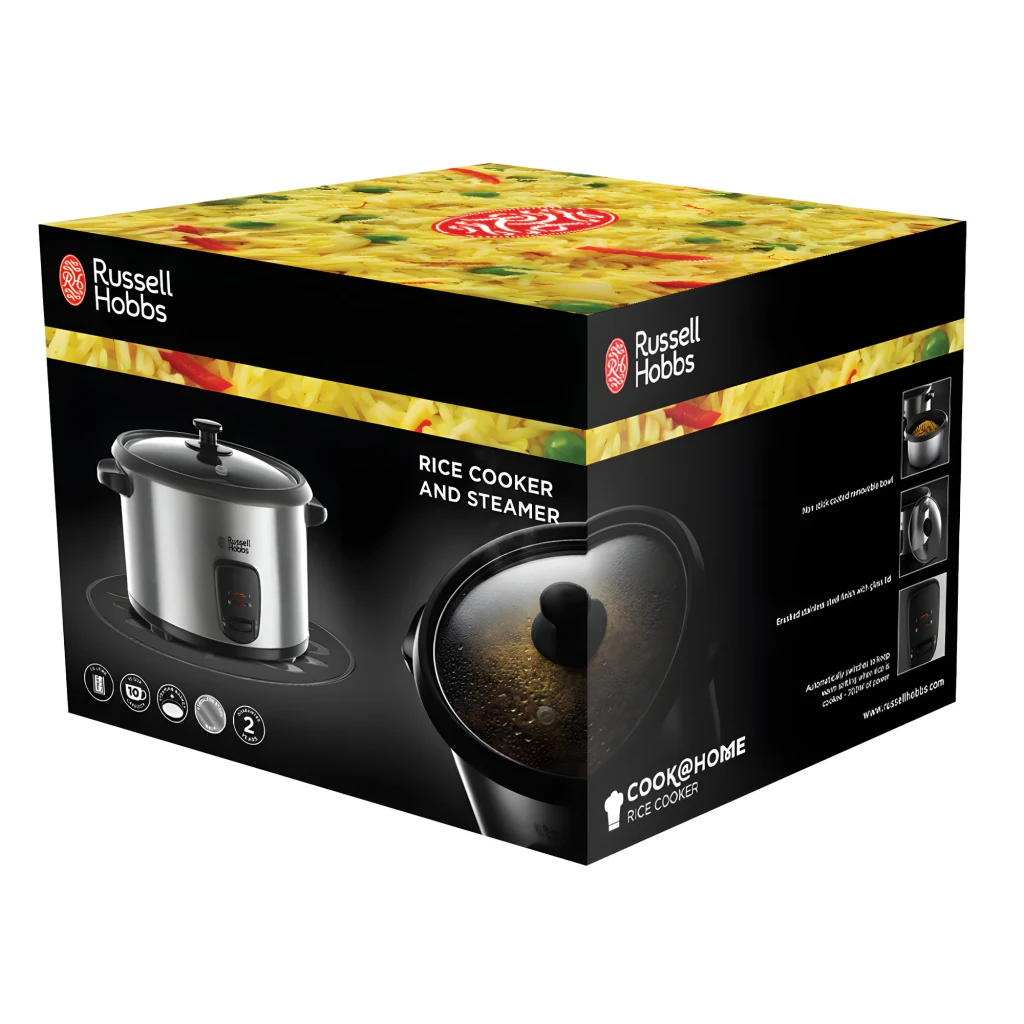Russell Hobbs Cuiseur à riz 19750-56 1,8 L Acier inoxydable, vue de face: corps brossé, couvercle en verre et panneau de - Ítem2