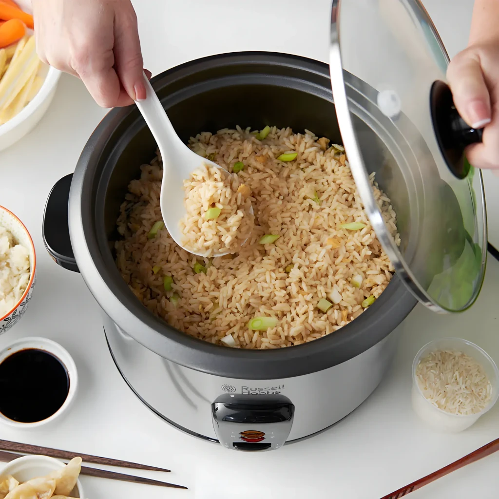 Russell Hobbs Cuiseur à riz 19750-56 1,8 L Acier inoxydable, vue de face: corps brossé, couvercle en verre et panneau de - Ítem5