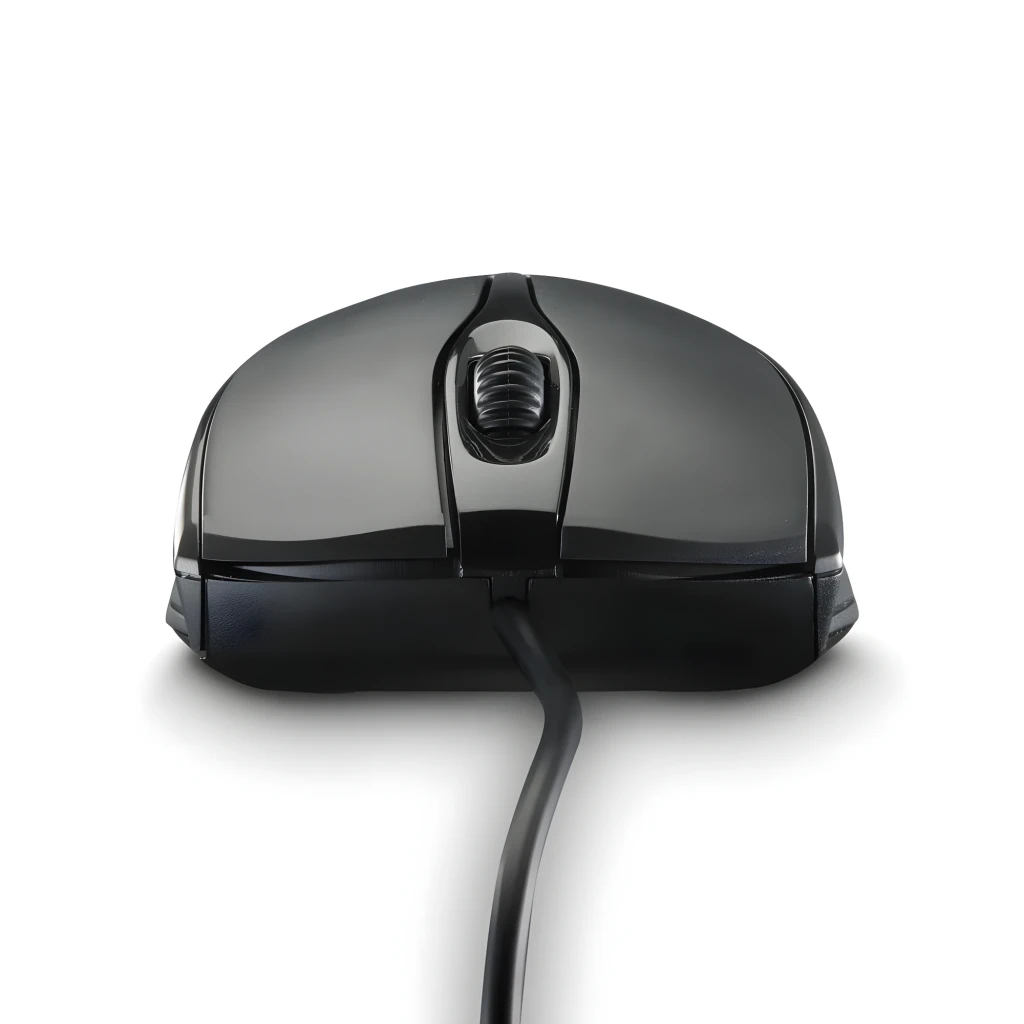 Hama Souris MC-200 filaire noir, vue de dessus: molette centrale et zones texturées latérales - Ítem2