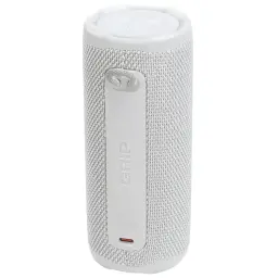 JBL Coluna Bluetooth Grip Branco, vista frontal: alça GRIP, tecido texturizado, botões superiores e porta USB-C