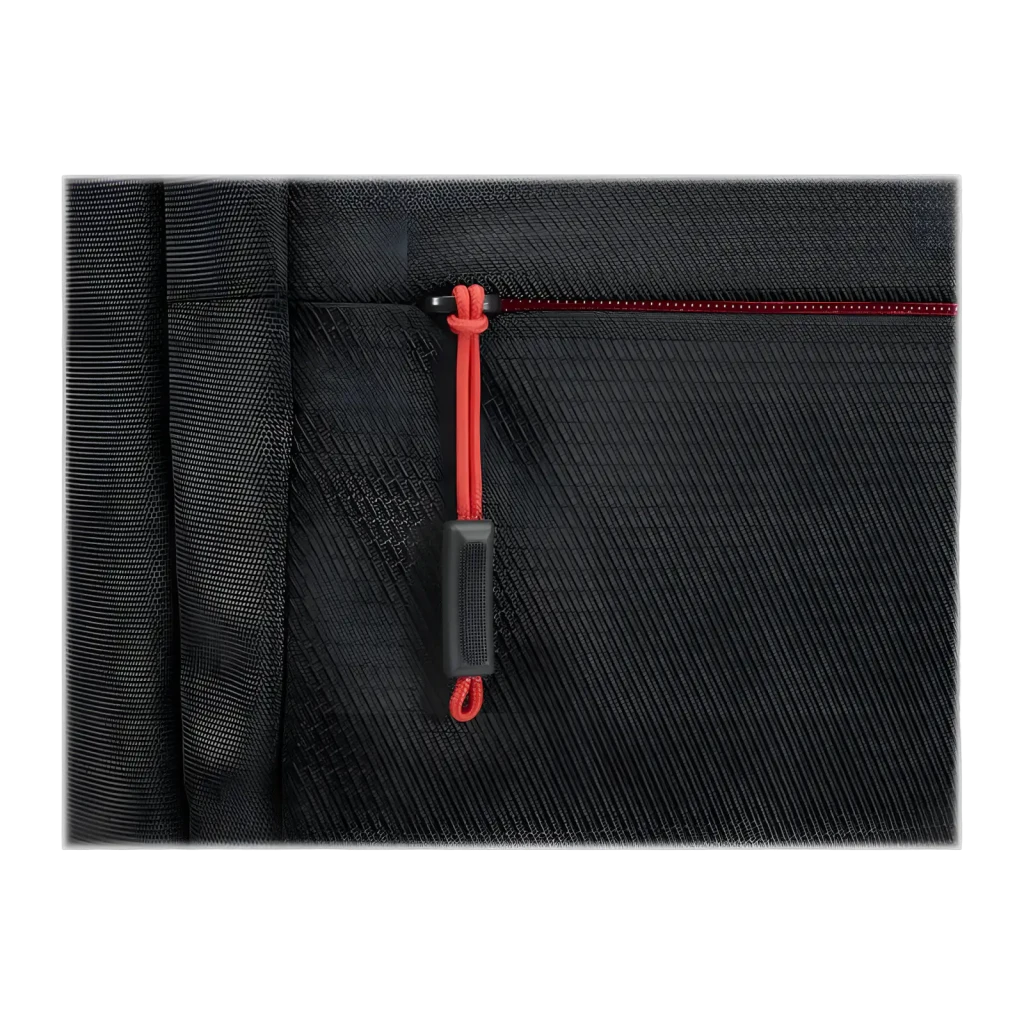 Lenovo Mala ThinkPad Essential Topload 16 polegadas preto, vista frontal: bolso dianteiro com fecho vermelho e pega superior - Item6