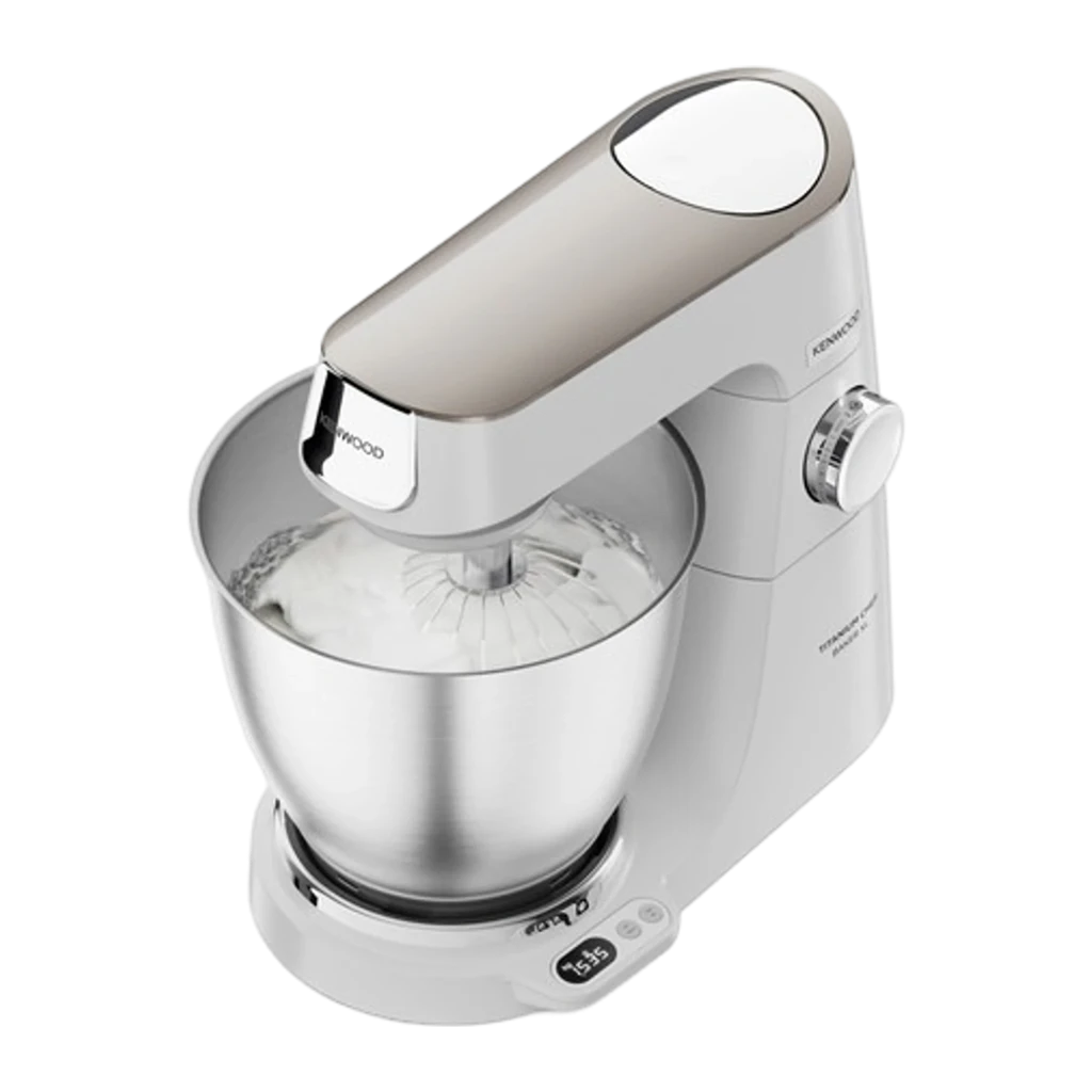 Kenwood KVL65.001WH Titanium Chef Baker XL Blanc, vue latérale: robot pâtissier avec bol en acier inoxydable et bouton de - Ítem2