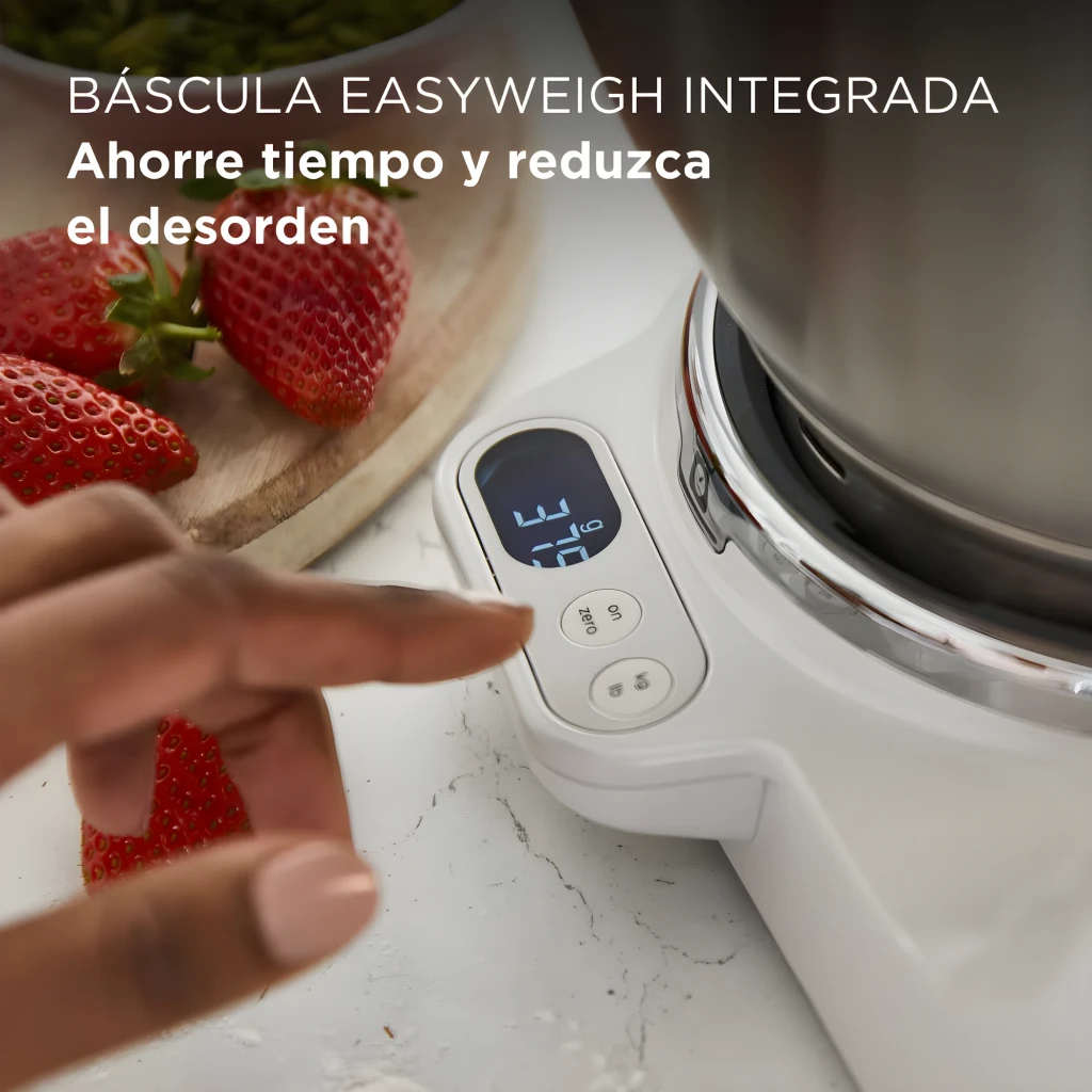 Kenwood KVL65.001WH Titanium Chef Baker XL Blanc, vue latérale: robot pâtissier avec bol en acier inoxydable et bouton de - Ítem8