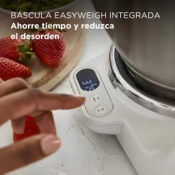 Kenwood Titanium Chef Baker XL KVL65.001WH 1200W 7L gris, détail: balance EasyWeigh intégrée avec écran numérique et doigt