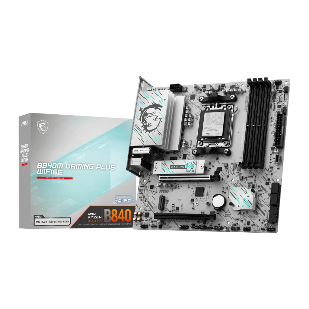MSI Placa base B840M Gaming Plus WiFi 6E branco - conteúdo da caixa - Item1