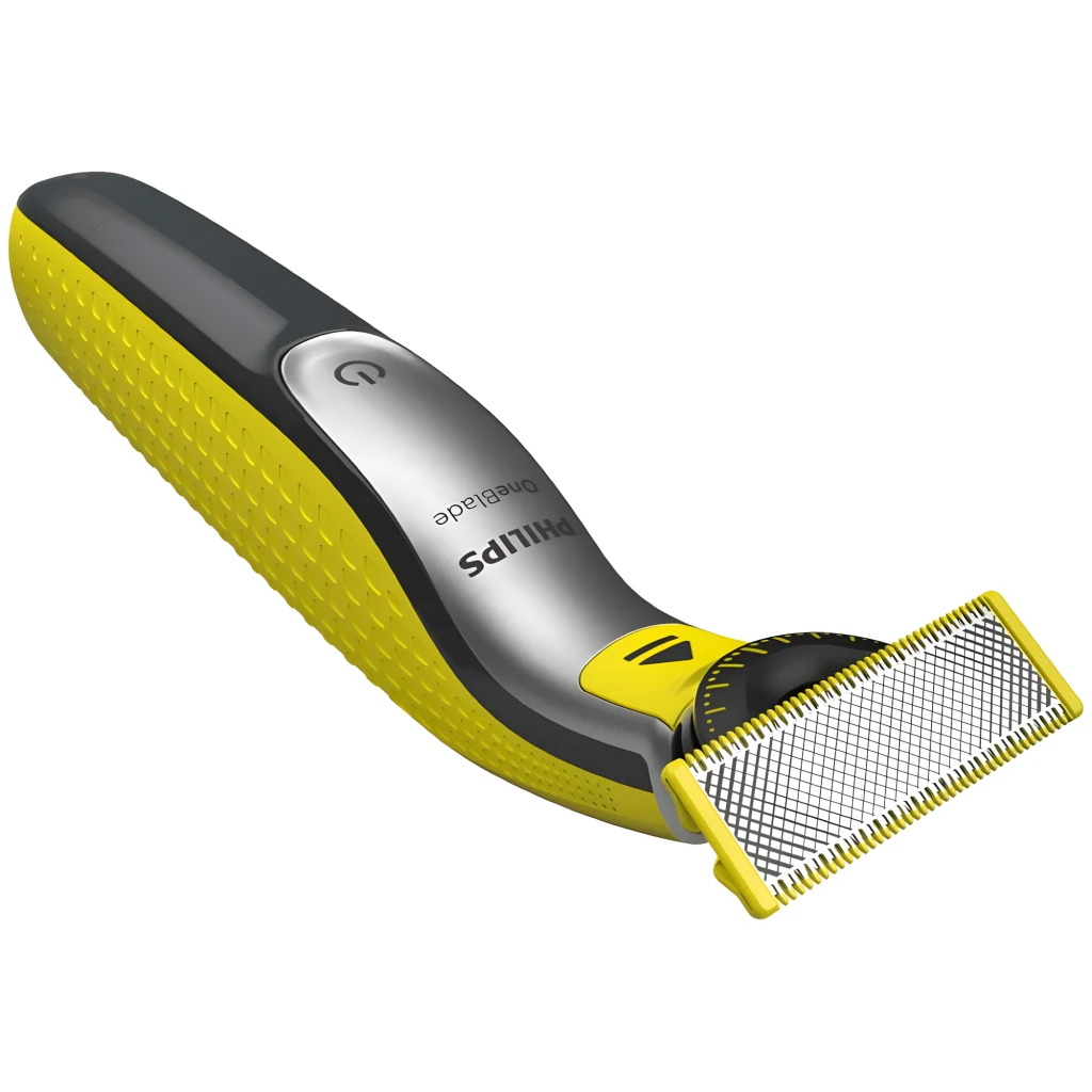 Philips OneBlade 360 QP2734/23, contenu boîte: rasoir, peigne ajustable et câble USB sur fond noir - Ítem3