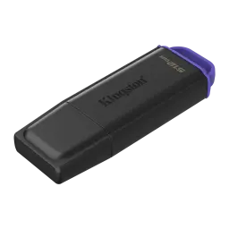 Kingston DataTraveler Exodia G2 512GB negro/morado, vista en perspectiva: cuerpo negro con tapa morada y logo Kingston