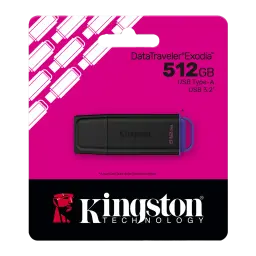 Kingston DataTraveler Exodia G2 512GB púrpura, packaging: memoria USB en blíster rosa con logo Kingston y especificaciones
