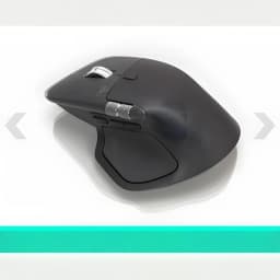 Logitech Souris MX Master 4 for Business Graphite, vue latérale gauche: molette métallique, boutons latéraux et molette