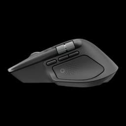 Logitech Souris MX Master 4 for Business Graphite, vue latérale droite: profil ergonomique, molette supérieure métallique et