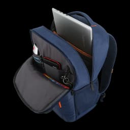 Lenovo Sac à dos Everyday B515 15.6 pouces Bleu, intérieur ouvert: compartiment laptop avec ordinateur et poche avant avec