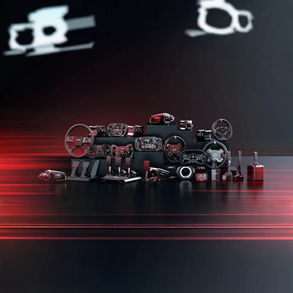 Moza Racing Pedales SR-P Negro, ecosistema: pedales junto a volantes, bases y accesorios sim racing Moza en negro y rojo