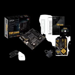 ASUS TUF Gaming A520M-Plus WiFi, contenu de la boîte: carte mère, boîte, manuel, CD, antenne WiFi, support et stickers TUF