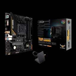 ASUS TUF Gaming A520M-Plus WiFi, contenu boîte: carte mère, boîte produit et antenne WiFi externe