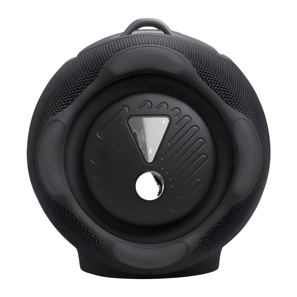 JBL Xtreme 5 130W Preto, vista frontal: grade têxtil com logo JBL e botões de controlo na parte superior - Item4