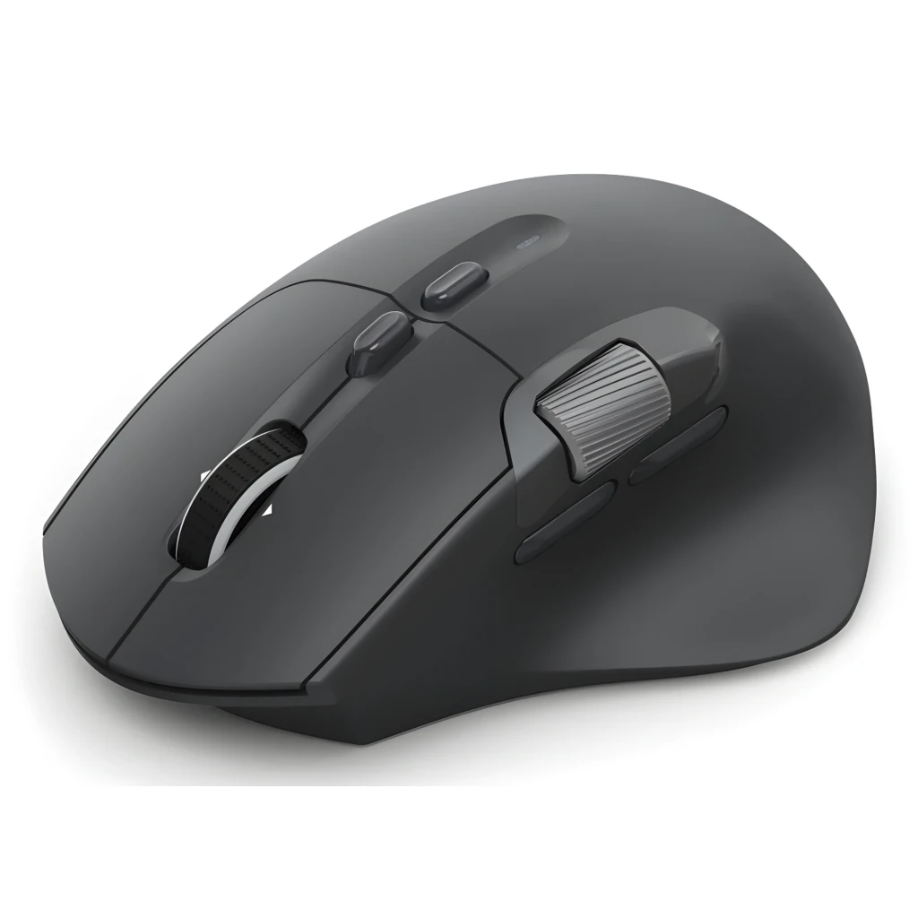 Hama Ratón WM-900 Inalámbrico Vertical Ergonómico Negro, vista superior: rueda de desplazamiento, botones laterales y logo - Ítem2