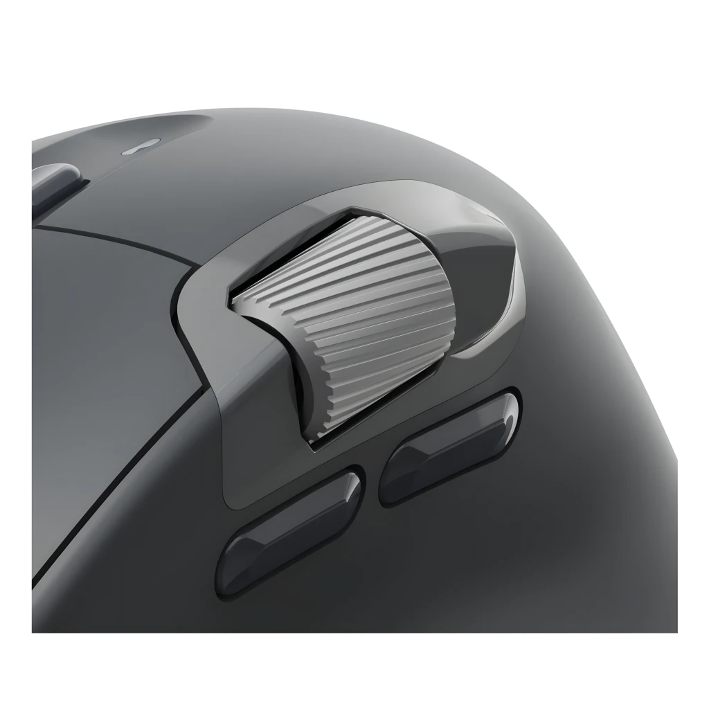 Hama Ratón WM-900 Inalámbrico Vertical Ergonómico Negro, vista superior: rueda de desplazamiento, botones laterales y logo - Ítem6