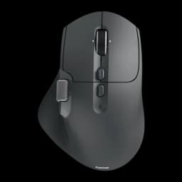Hama Ratón WM-900 Inalámbrico Vertical Ergonómico Negro, vista superior: rueda de desplazamiento, botones laterales y logo