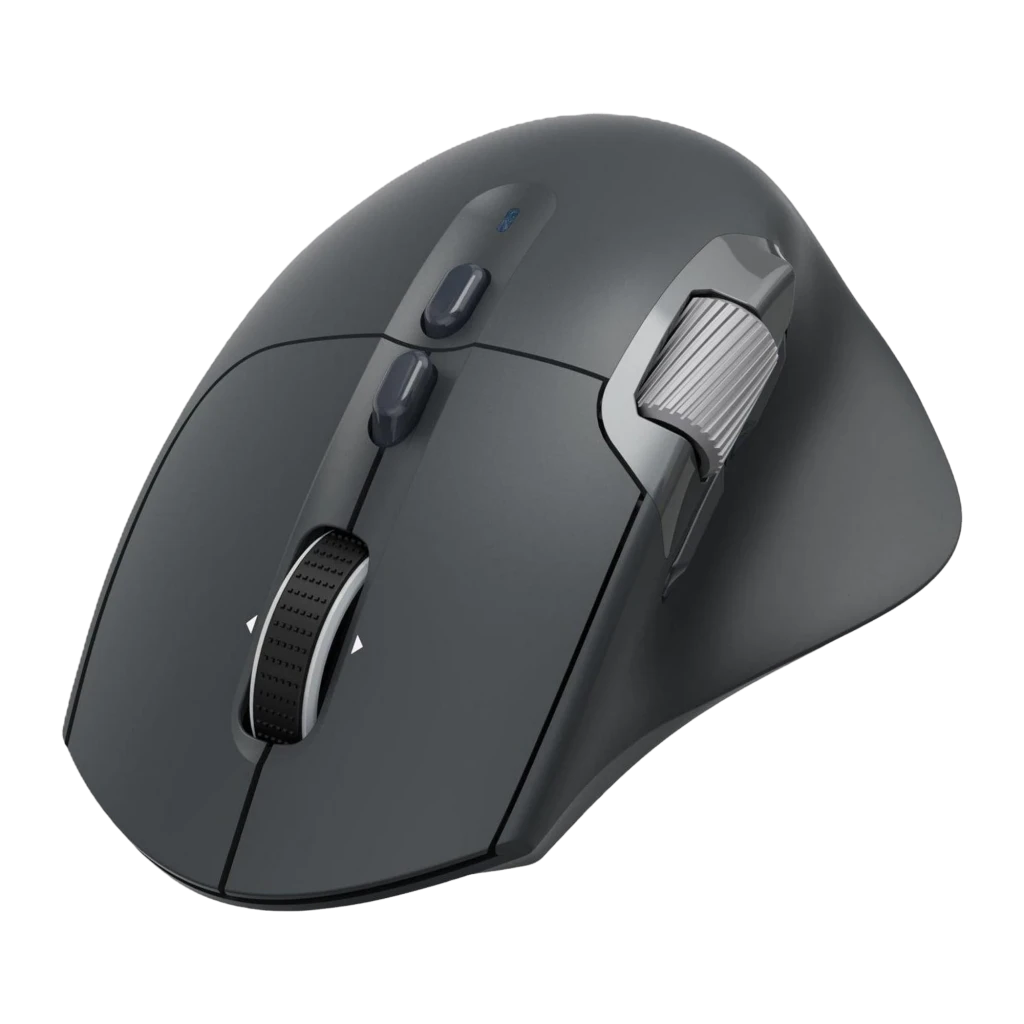 Hama Ratón WM-900 Inalámbrico Vertical Ergonómico Negro, vista superior: rueda de desplazamiento, botones laterales y logo - Ítem1