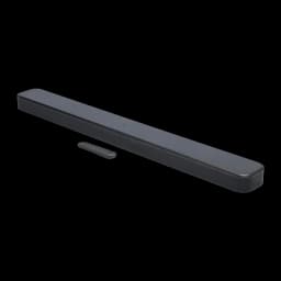 JBL Bar 800 MK2 7.1 preto, vista superior em ângulo: barra sozinha com telecomando mostrando comprimento total