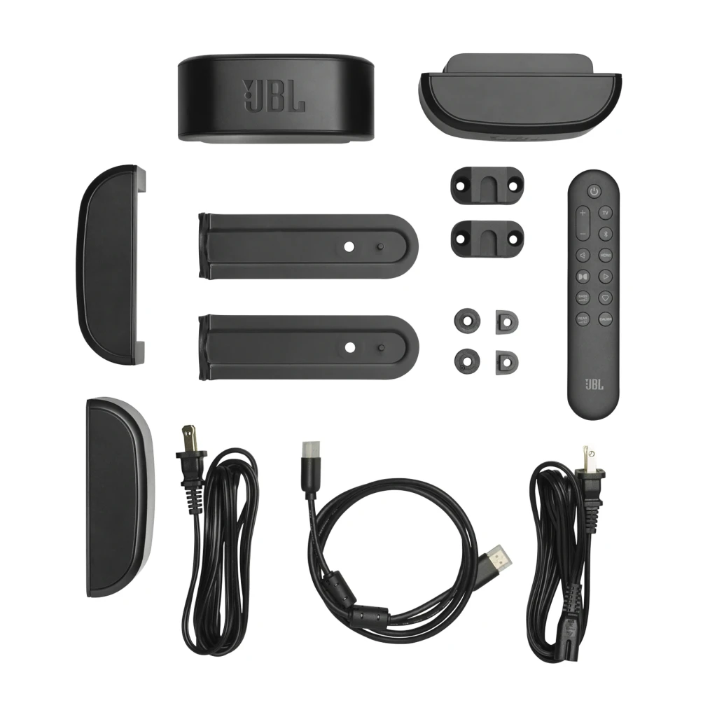 JBL Bar 800 MK2 7.1 noir, kit complet en perspective: barre, caisson sans fil, satellites amovibles et télécommande - Ítem6