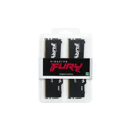 Kingston Fury Beast RGB DDR5 6000MHz 64GB noir, kit en boîte: 2 modules noirs avec dissipateur en blister transparent