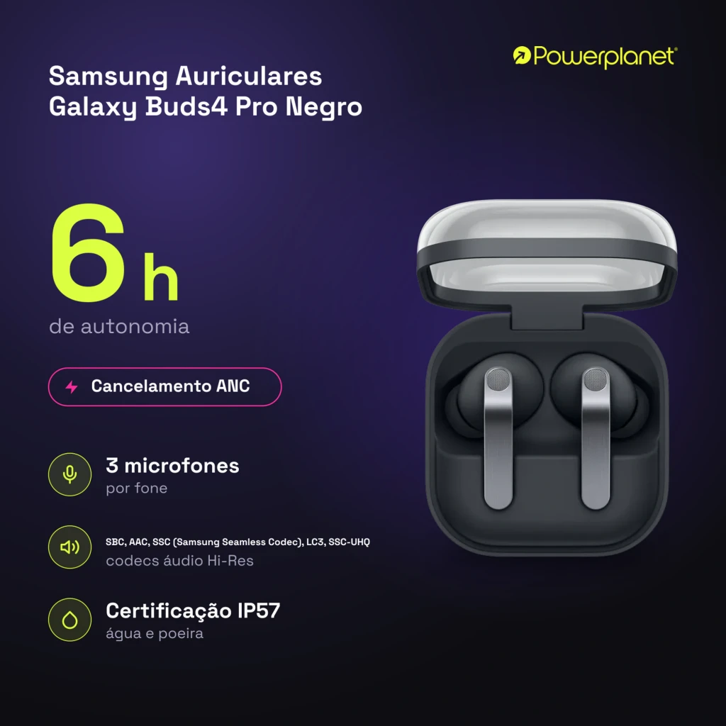 Samsung Auriculares Galaxy Buds4 Pro Negro - caractéristiques