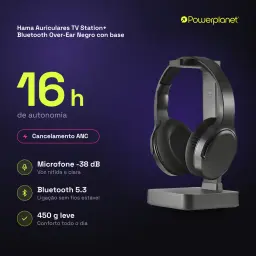Hama Auriculares TV Station+ Bluetooth Over-Ear Negro con base - características