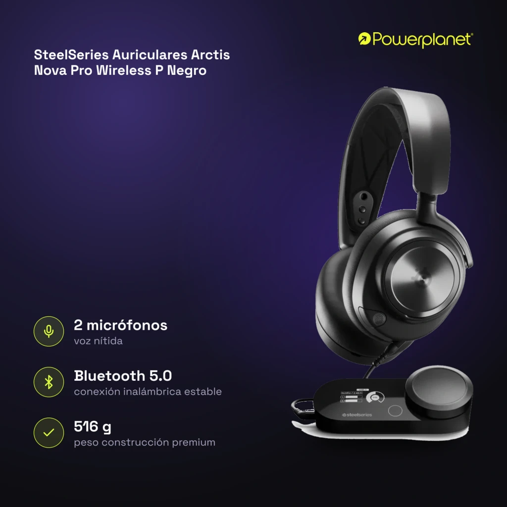 SteelSeries Arctis Nova Pro Wireless P negro, kit completo: auriculares sobre base DAC con pantalla y mando de volumen - Ítem2