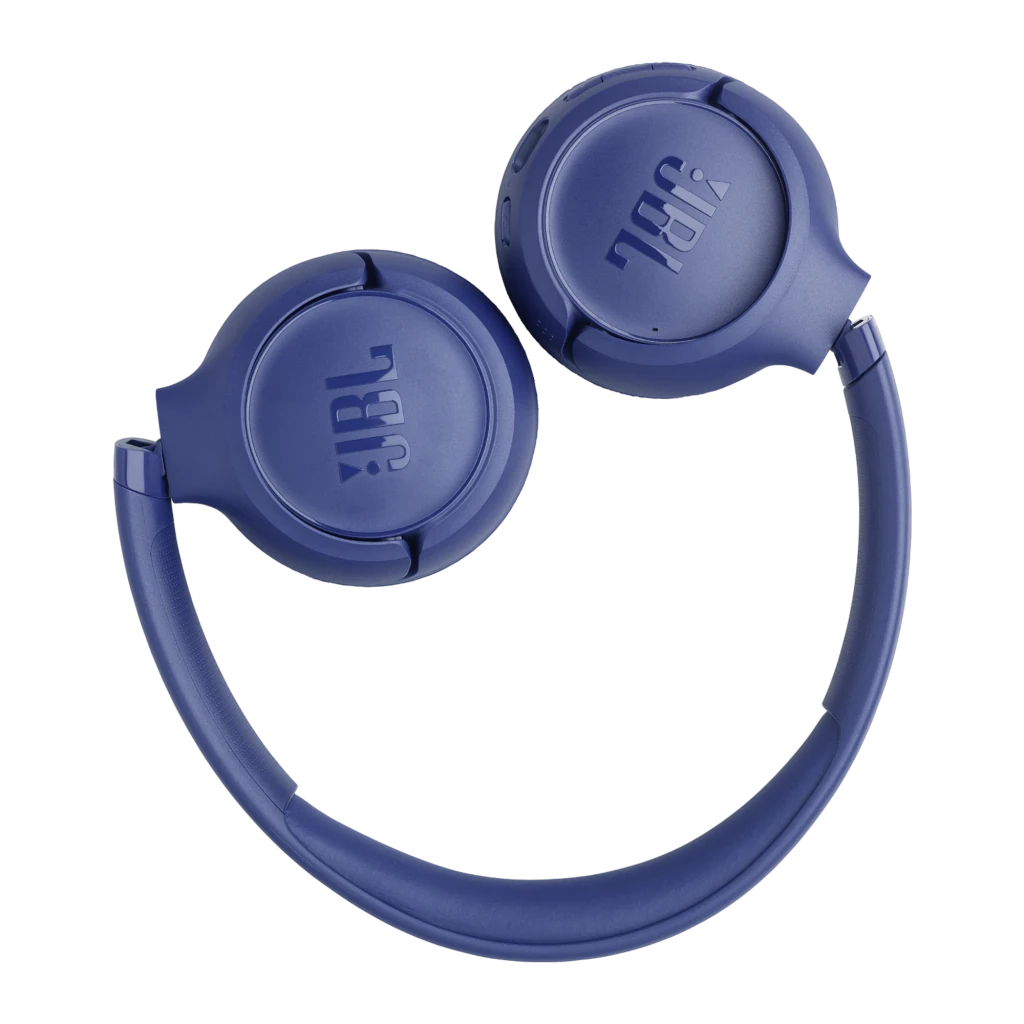 JBL Auriculares Bluetooth Tune 530BT Azul, vista lateral: logo JBL en auricular derecho, diadema y almohadillas visibles - Ítem4