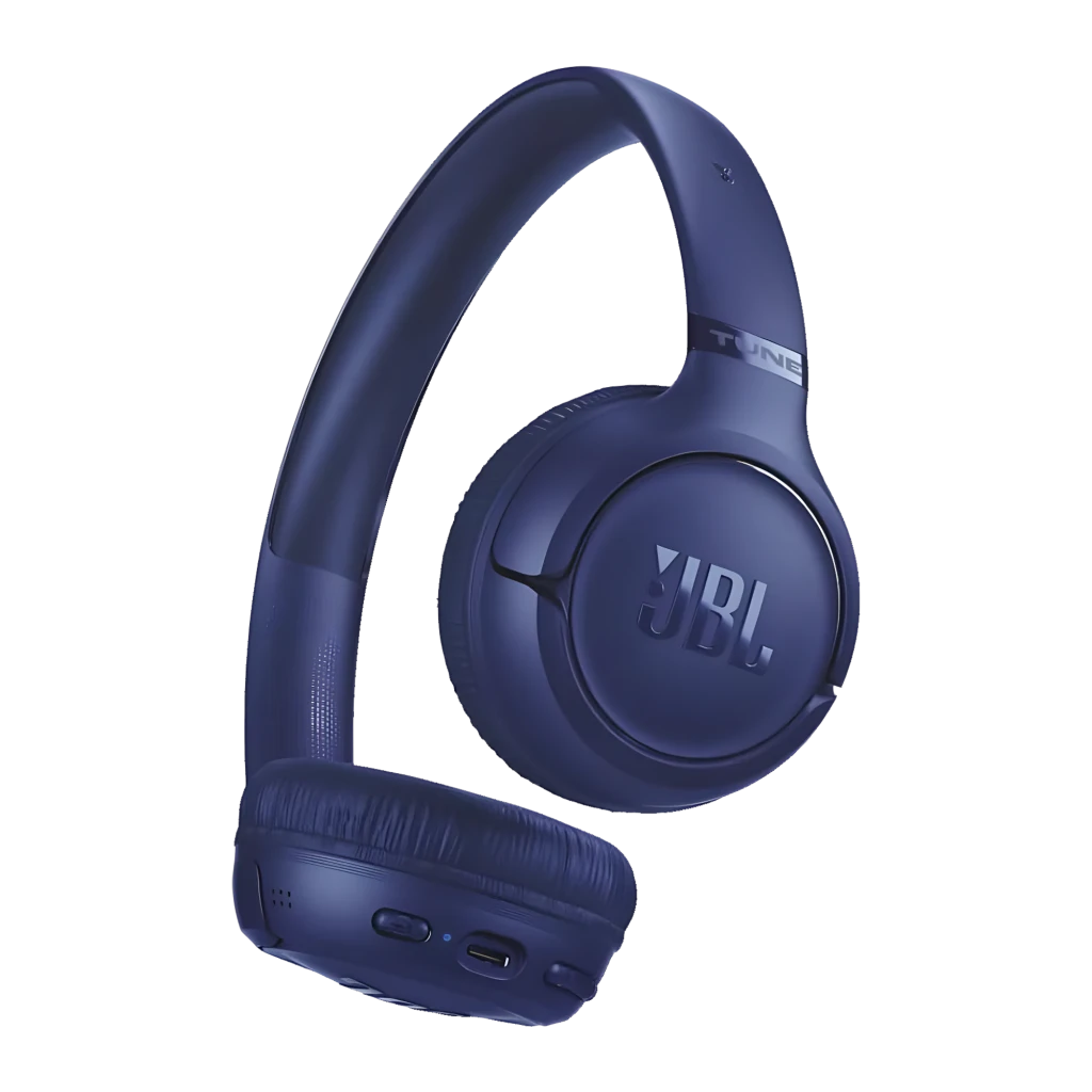 JBL Auriculares Bluetooth Tune 530BT Azul, vista lateral: logo JBL en auricular derecho, diadema y almohadillas visibles - Ítem5