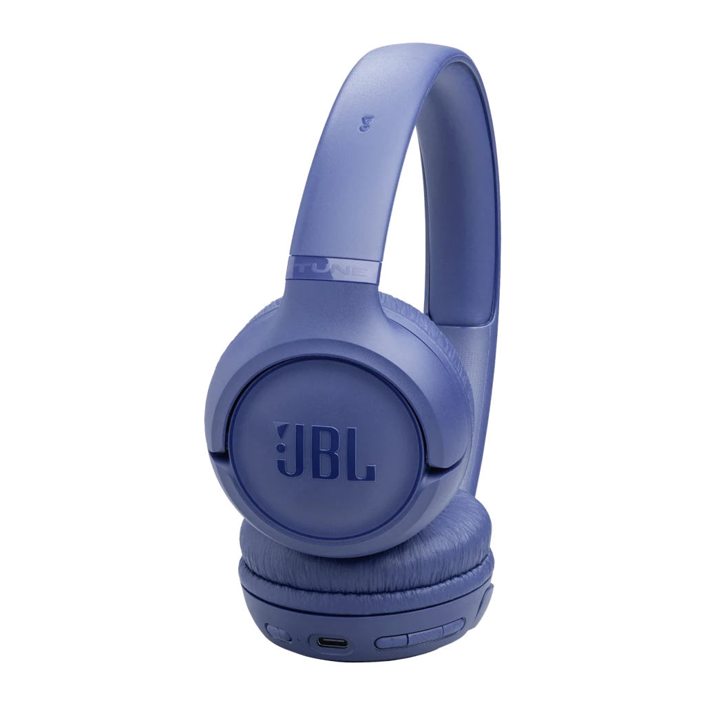 JBL Auriculares Bluetooth Tune 530BT Azul, vista lateral: logo JBL en auricular derecho, diadema y almohadillas visibles - Ítem1