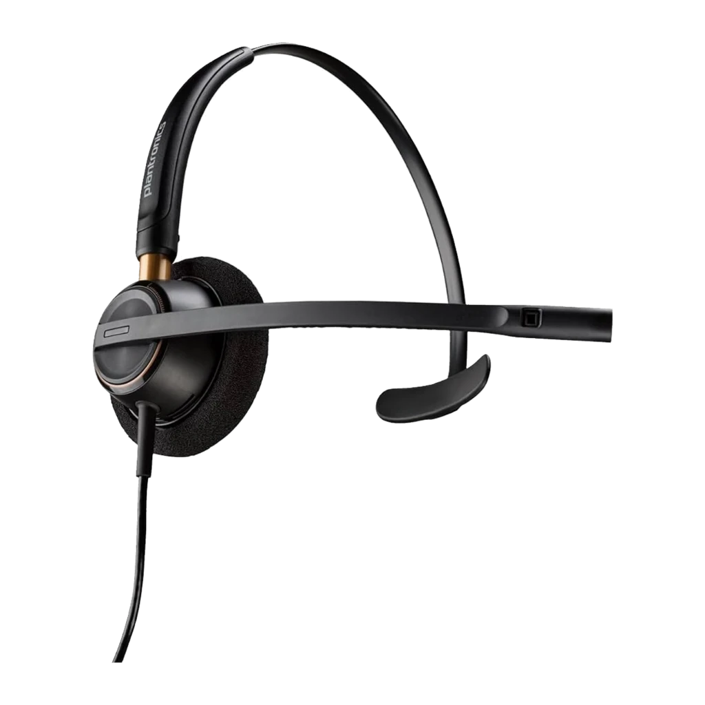 Poly HP EncorePro 510 Monaural negro, vista lateral: auricular único con almohadilla, aro de cabeza y brazo de micrófono - Ítem1
