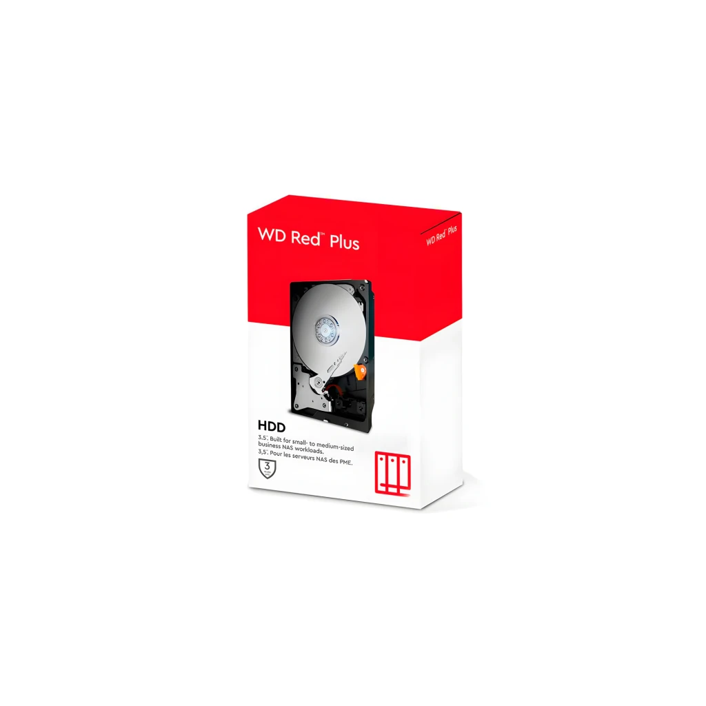 WD Red Plus WD120EFGX 12TB rojo, vista frontal: etiqueta roja con texto 3.5 NAS HDD, icono NAS y 12TB - Ítem2