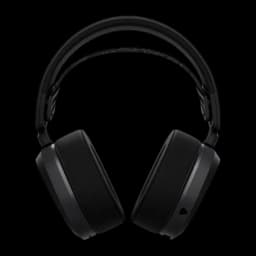 ASUS ROG Pelta Noir, vue de face: casque avec coussinets en tissu et arceau rembourré