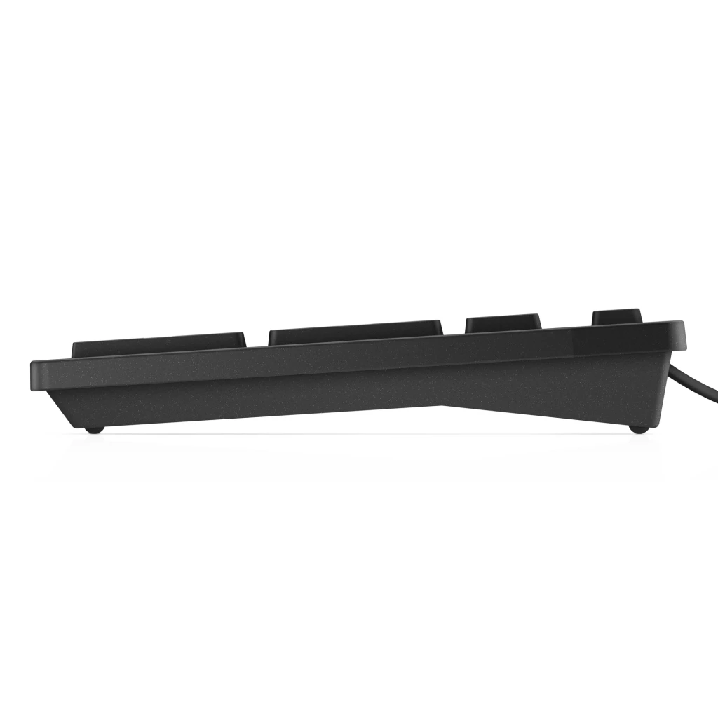 Dell Teclado KB216 QuietKey USB Preto, vista superior: disposição QWERTY completa com teclas multimédia em azul e cabo USB - Item5