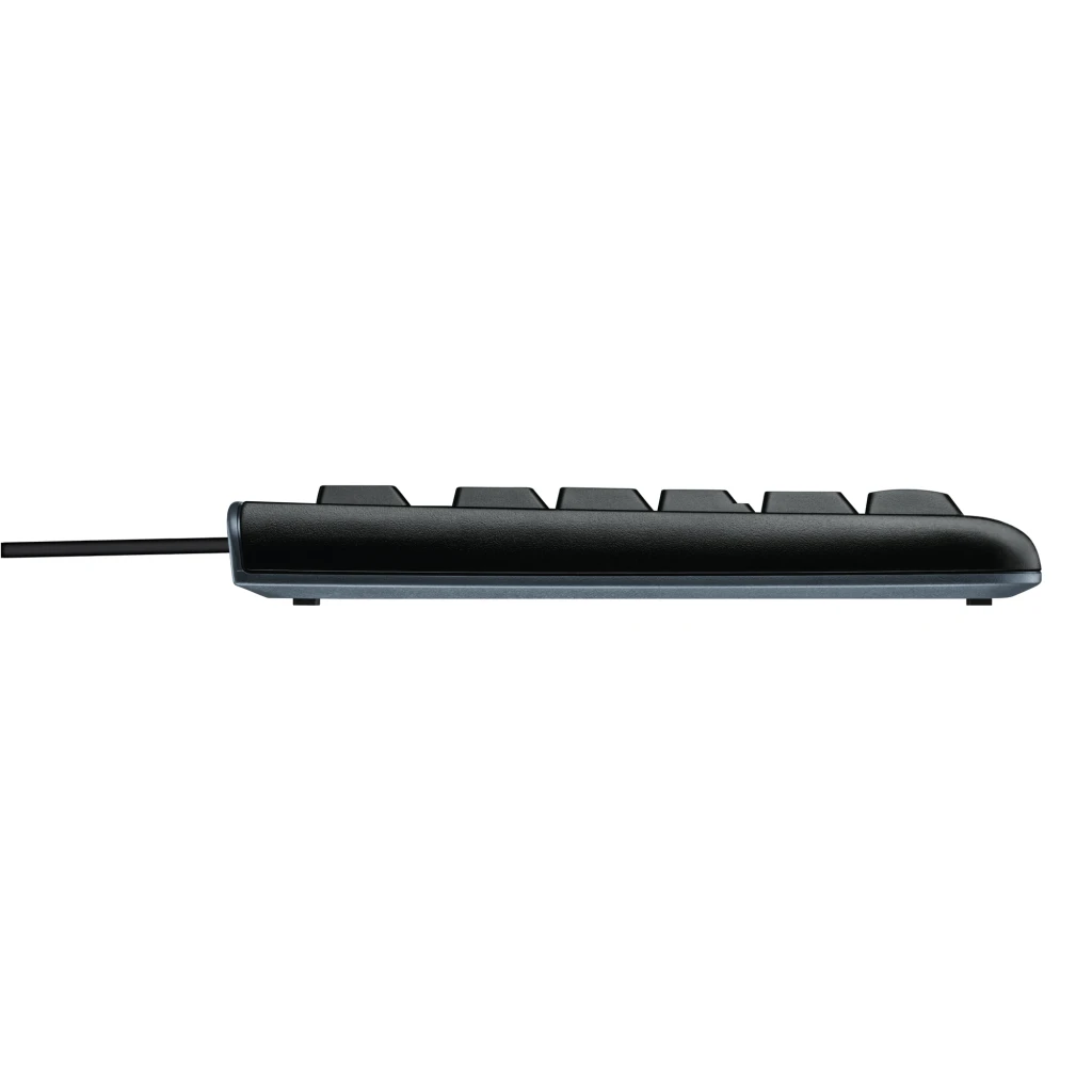Logitech Teclado K120 USB QWERTY negro, vista en perspectiva: teclado completo con cable USB y teclado numérico lateral - Ítem3