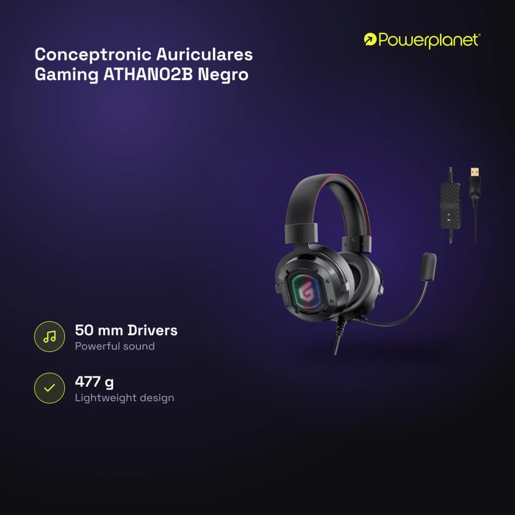 Conceptronic Auriculares Gaming ATHAN02B Negro - características