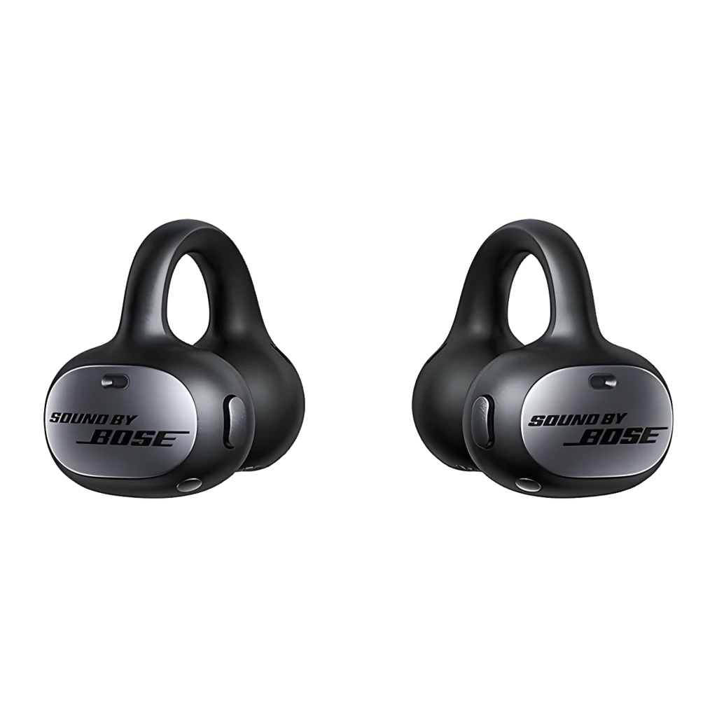 Baseus Écouteurs Inspire XC1 Sans Fil Noir, vue avant: deux écouteurs et étui noir avec logo et LED verte - Ítem1