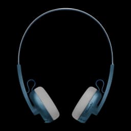 Philips TAH2000TL 2000 Series Bleu, vue de face: casque on-ear avec arceau bleu et coussinets gris sur fond sombre