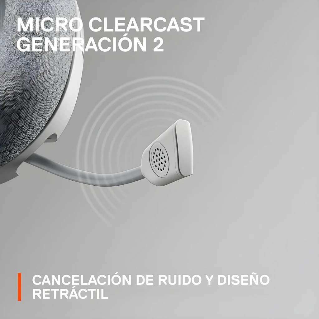 SteelSeries Arctis Nova 1P Casque Blanc, vue latérale: arceau rembourré, coussinets texturés et microphone flexible - Ítem5