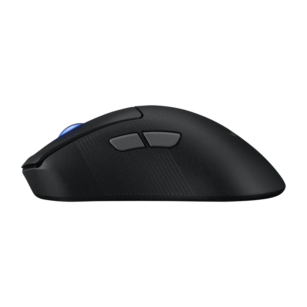 ASUS ROG Keris II Ace Wireless preto, vista superior: roda com iluminação azul e logótipo ROG na base - Item3