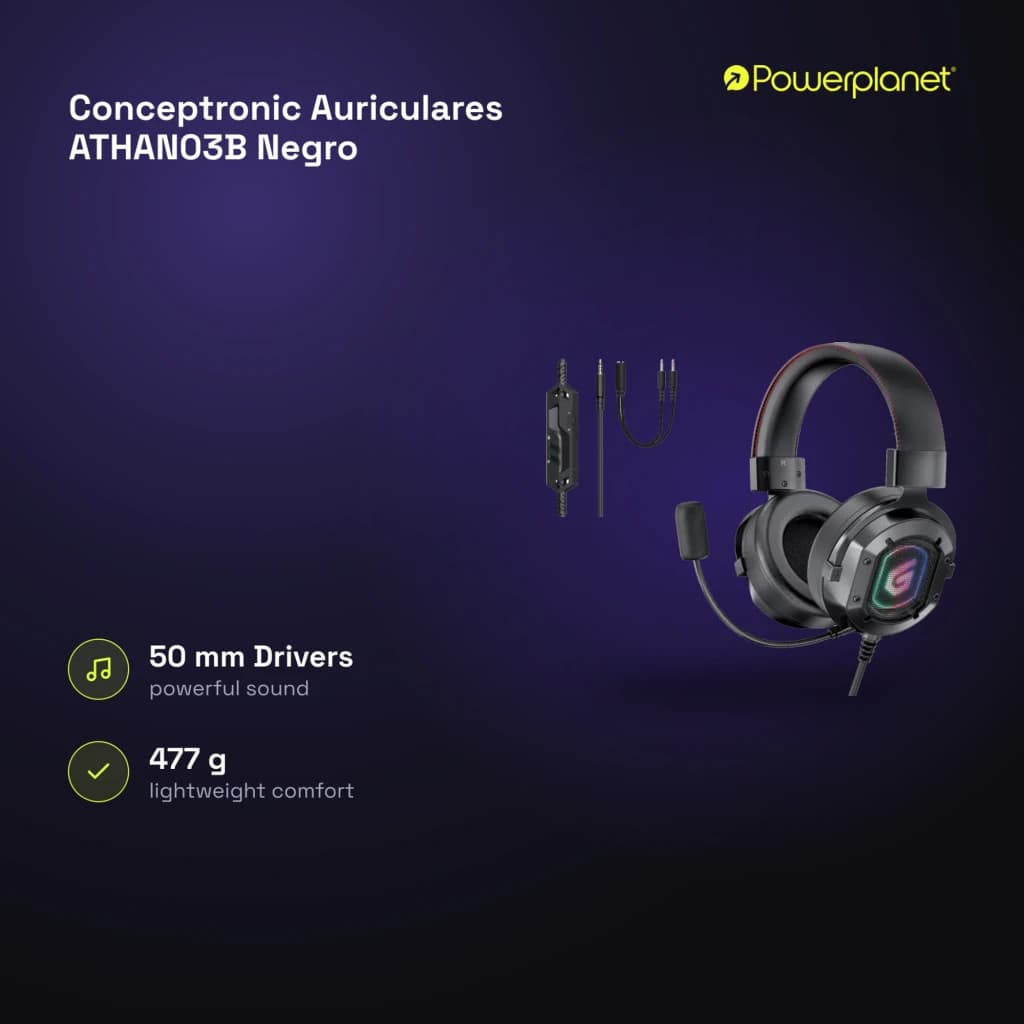 Conceptronic Auriculares ATHAN03B Negro - características