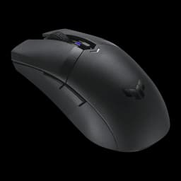 ASUS TUF Gaming M4 Wireless noir, vue latérale droite: profil ergonomique complet, boutons latéraux et molette visibles